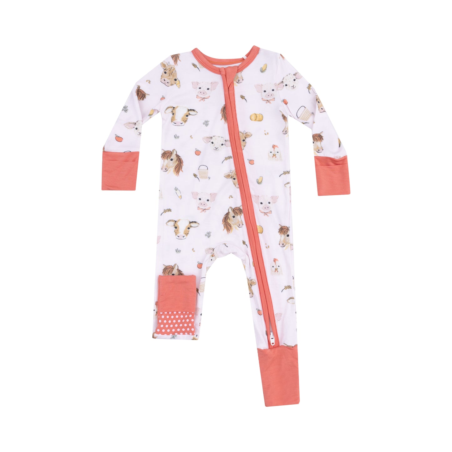PK Vintage Animals Faces 2Way Zip Romp