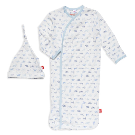 Airplanes Gown + Hat Set