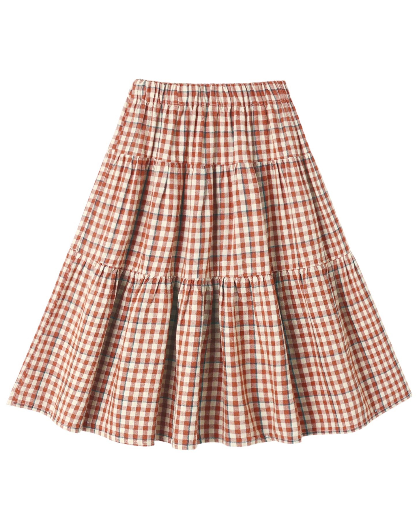 Gingham Poppy Midi Skirt