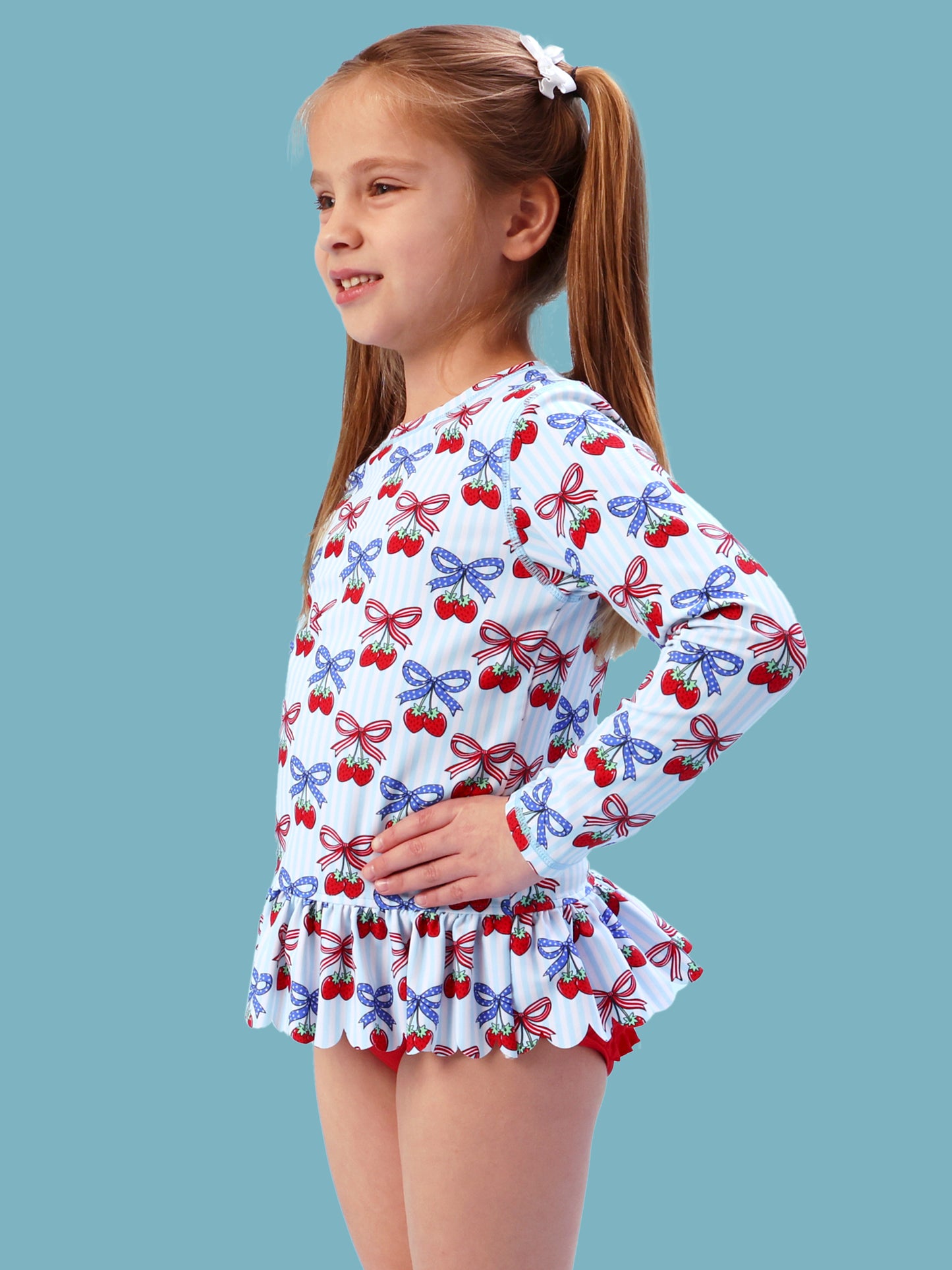 Berries & Bows Scallop 2PC Rashguard Swim