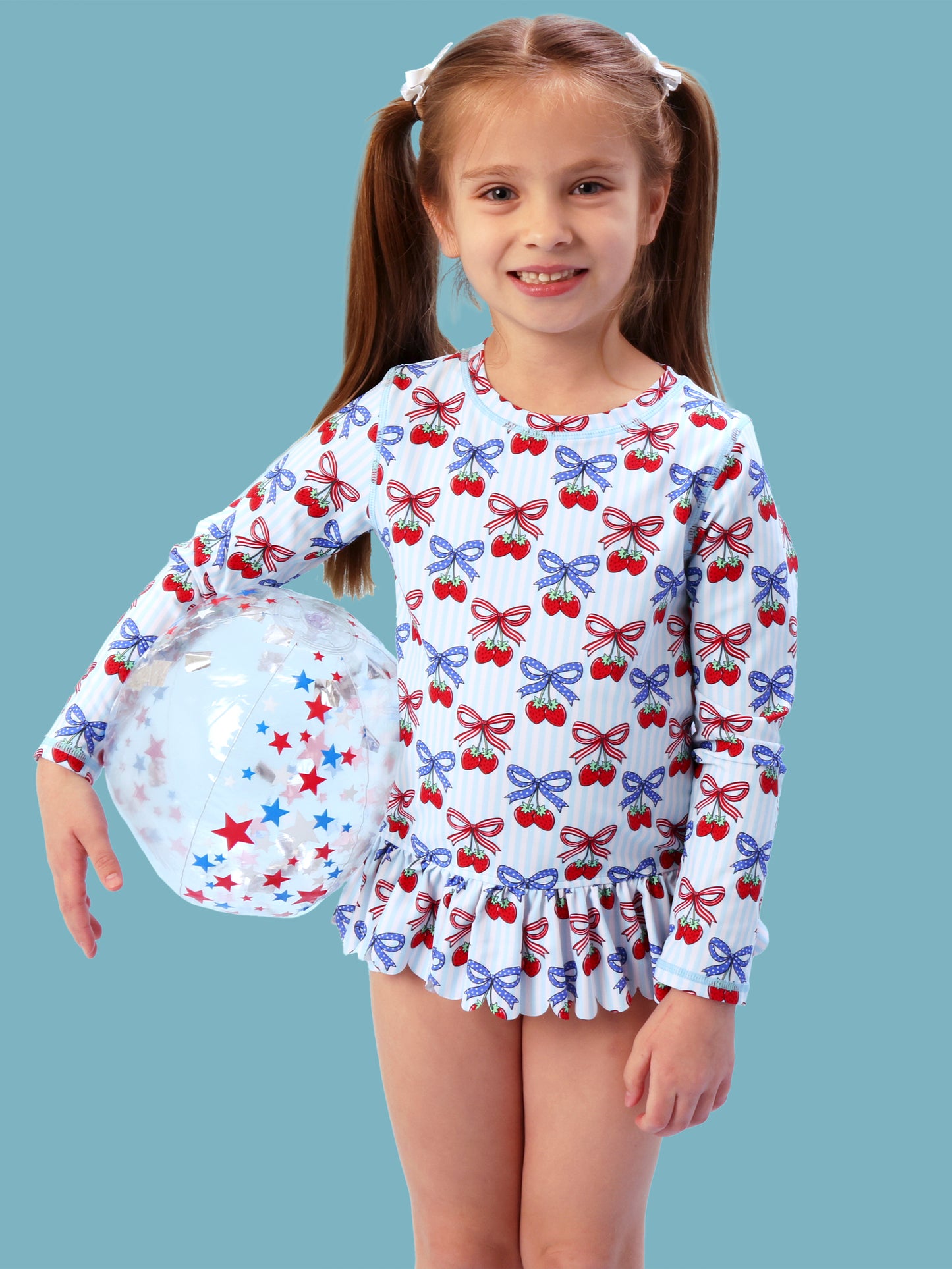 Berries & Bows Scallop 2PC Rashguard Swim