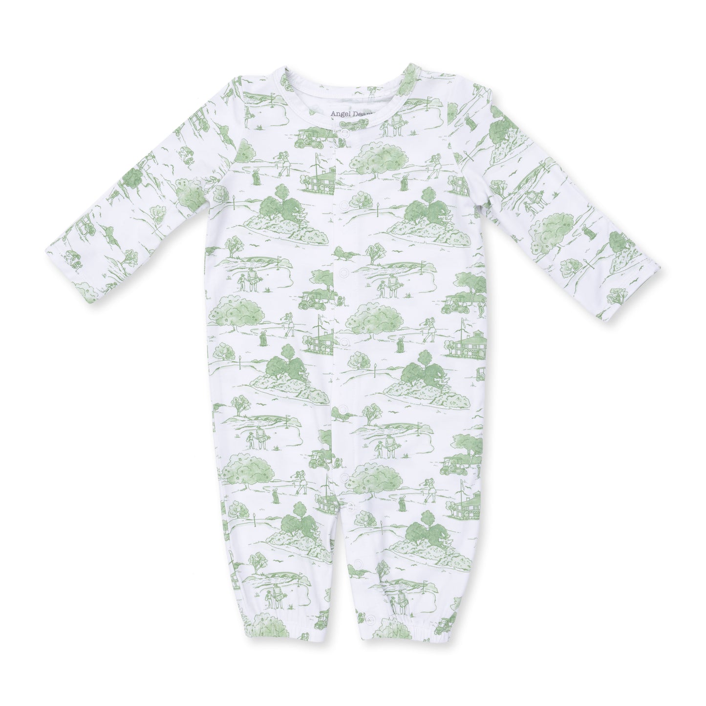 Golf Green Toile Conv Gown/Hat