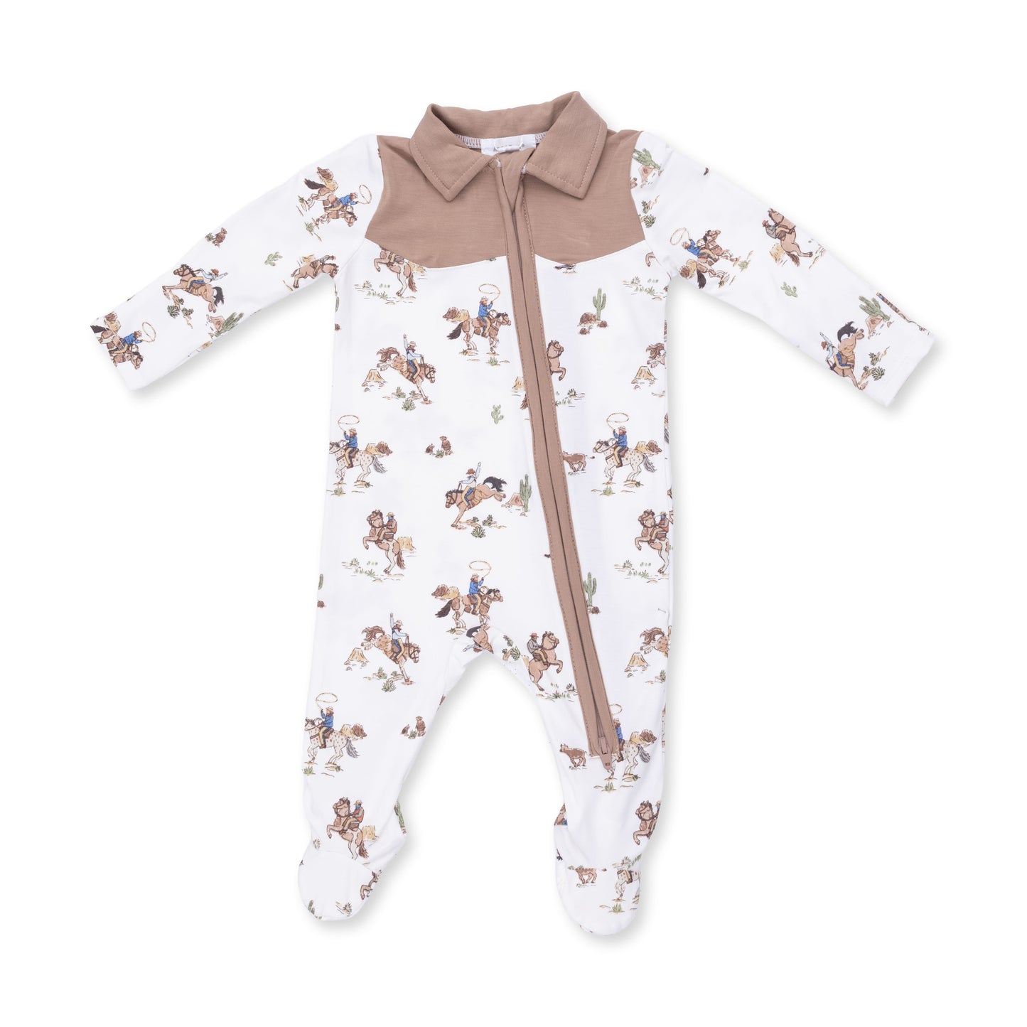 Horse Wrangler Cowboy 2 Way Zip Footie