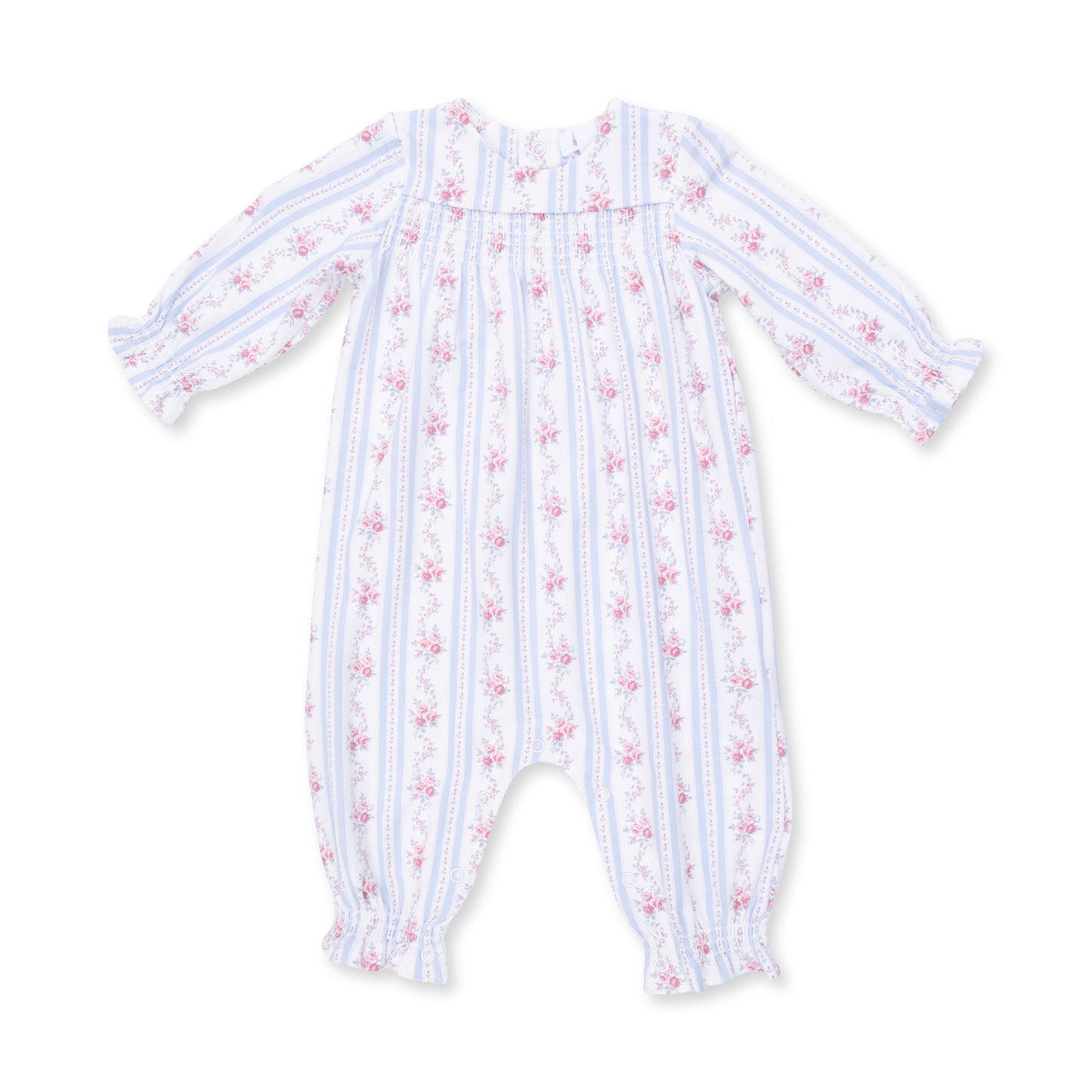 Anna Floral Stripe Smock Romper