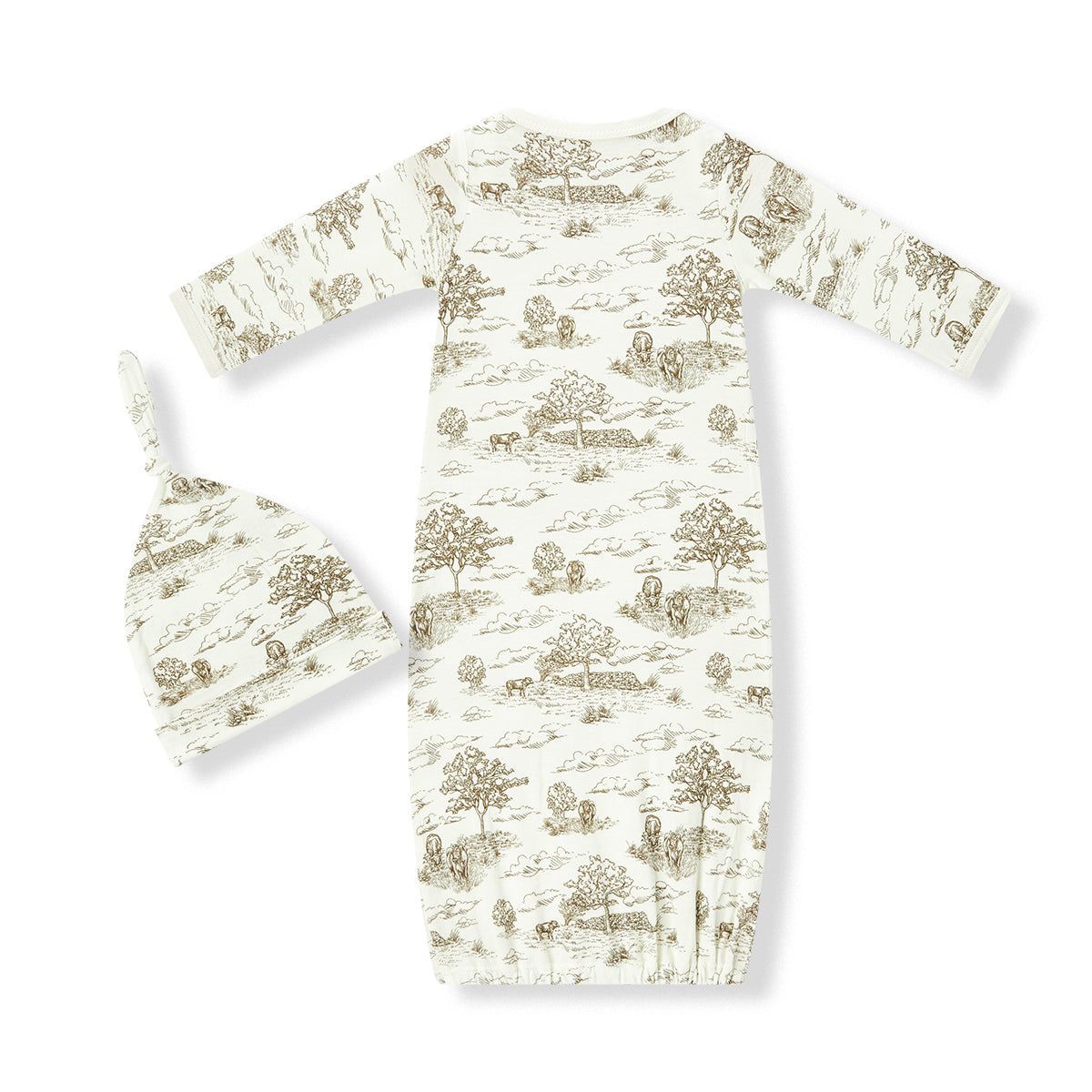 Country Toile Gown & Hat Set