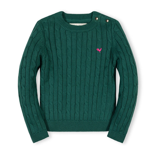 Green Organic Cable Sweater