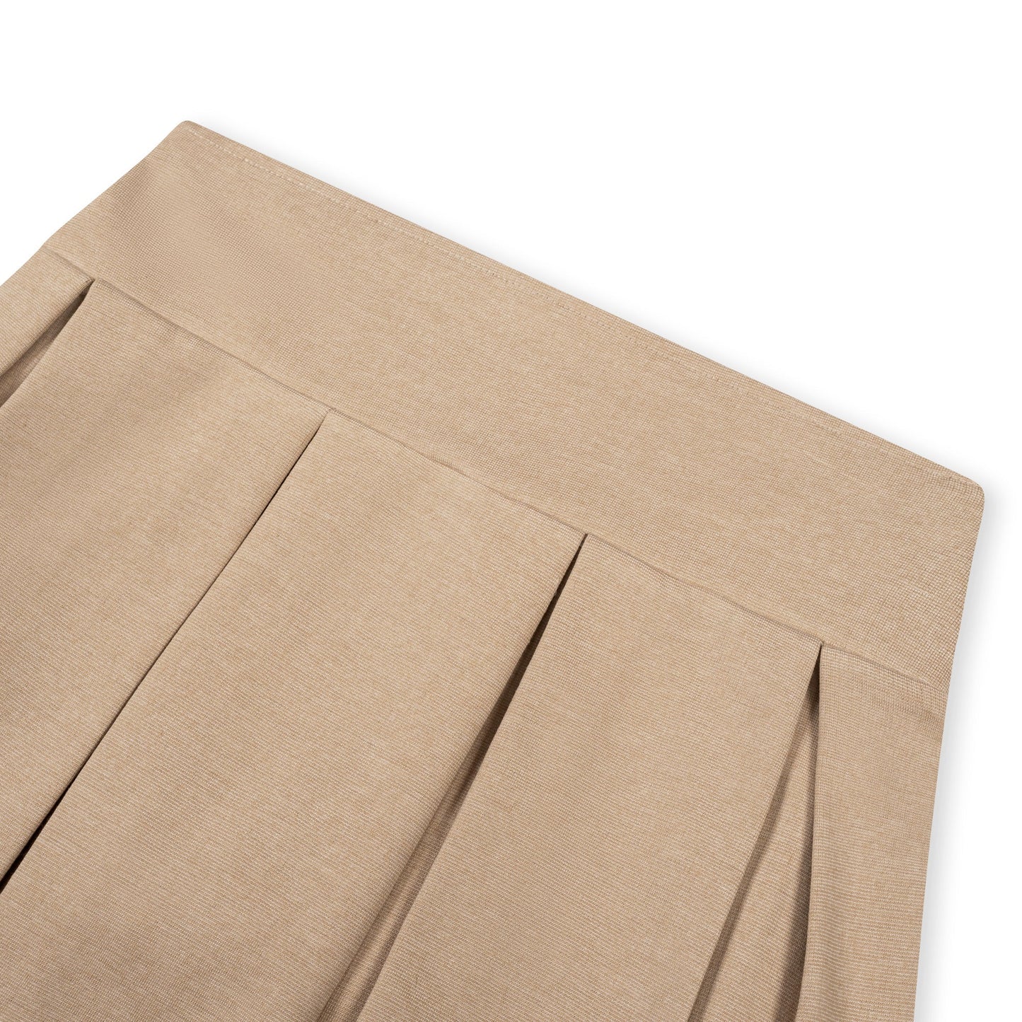 Camel Ponte Pleated Skirt