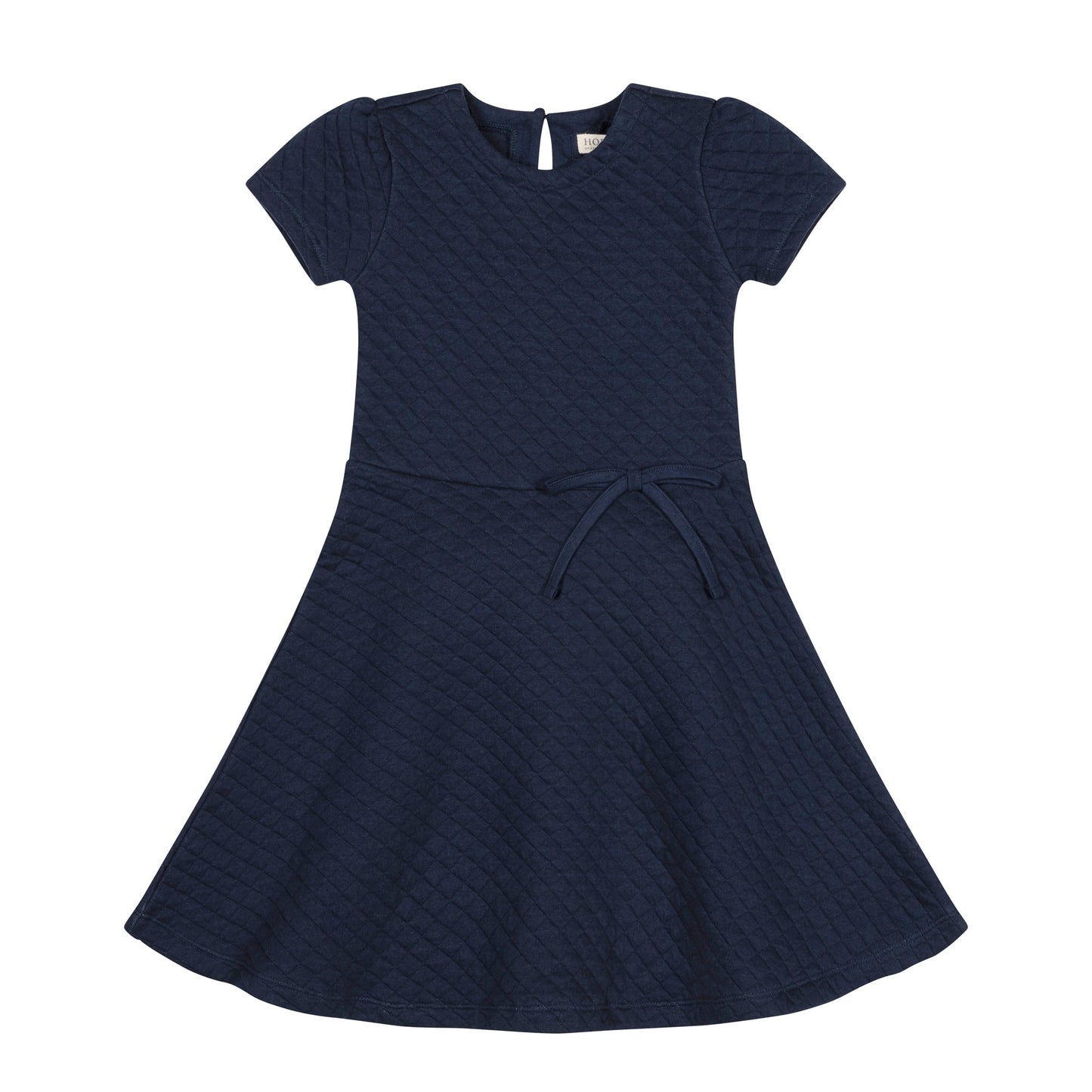 Navy Quilted Skater Dress