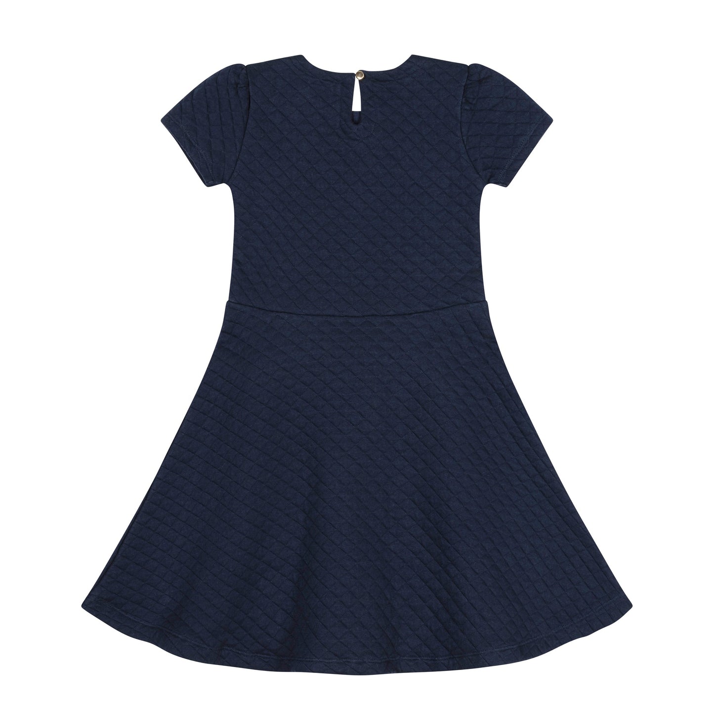 Navy Quilted Skater Dress