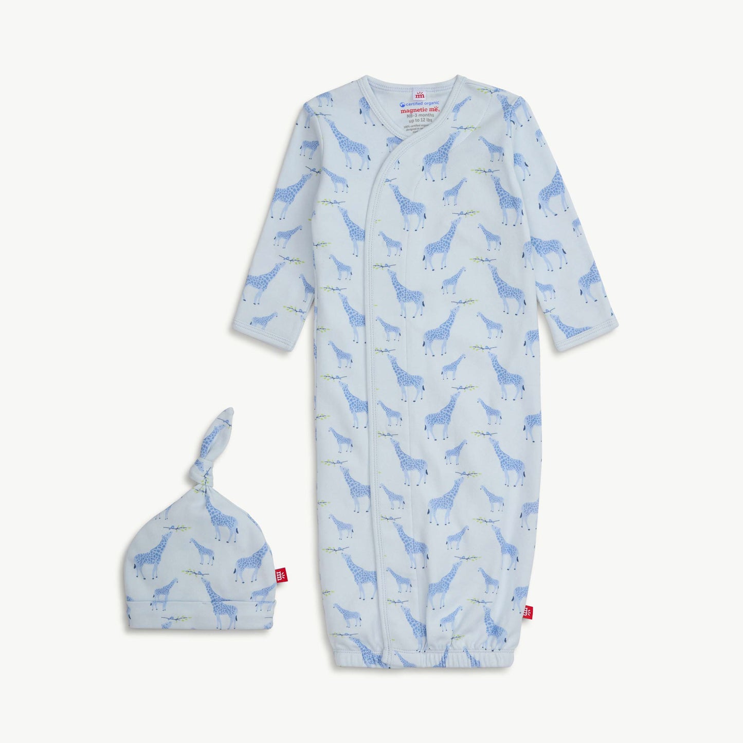 Blue Jolie Giraffe OrganicGown Set
