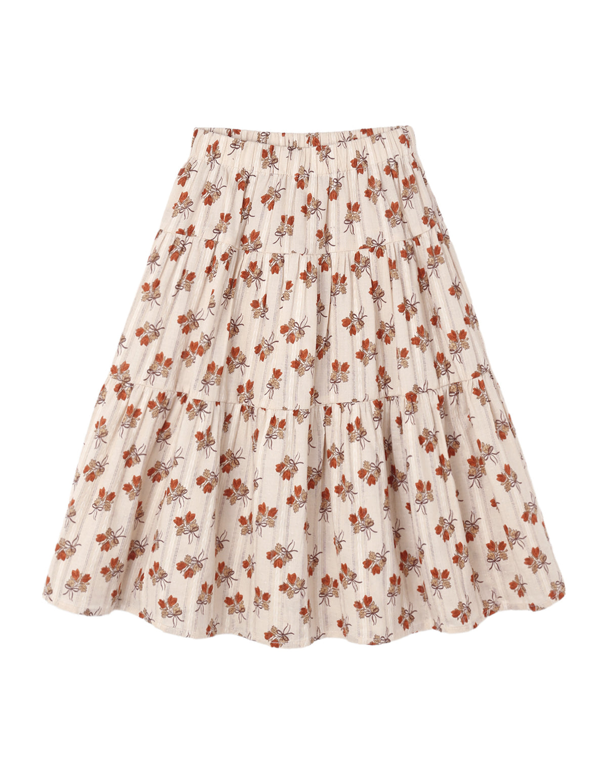 Antique Bouquet Tiered Midi Skirt
