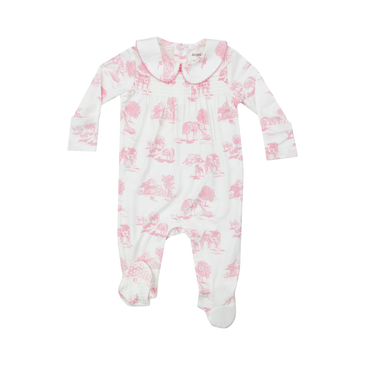 Farm Toile PK Smocked Footie