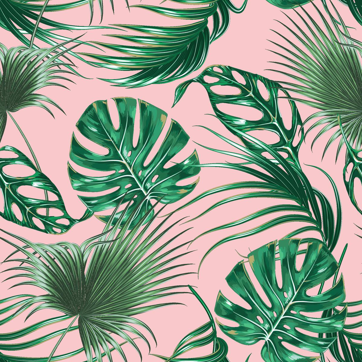 Tropical Leaves Pink Coverall
