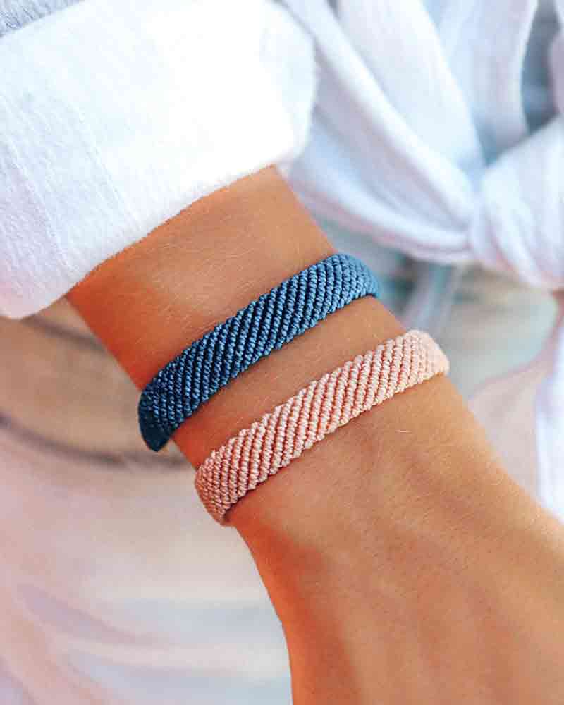 Blue Flat Braided Bracelet