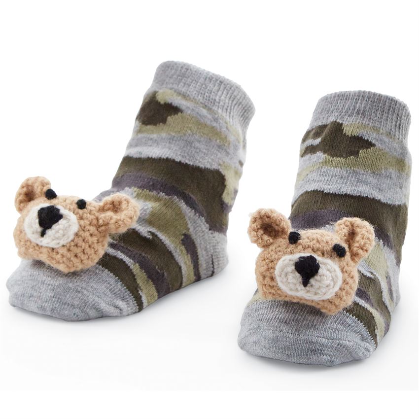 Camo Bear Rattle Socks