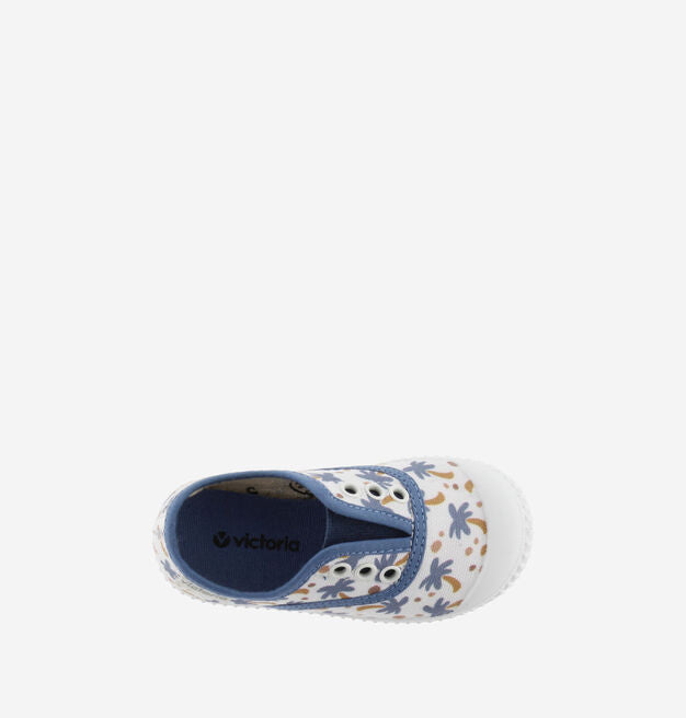 Palm Blue Inglesa Canvas Shoe