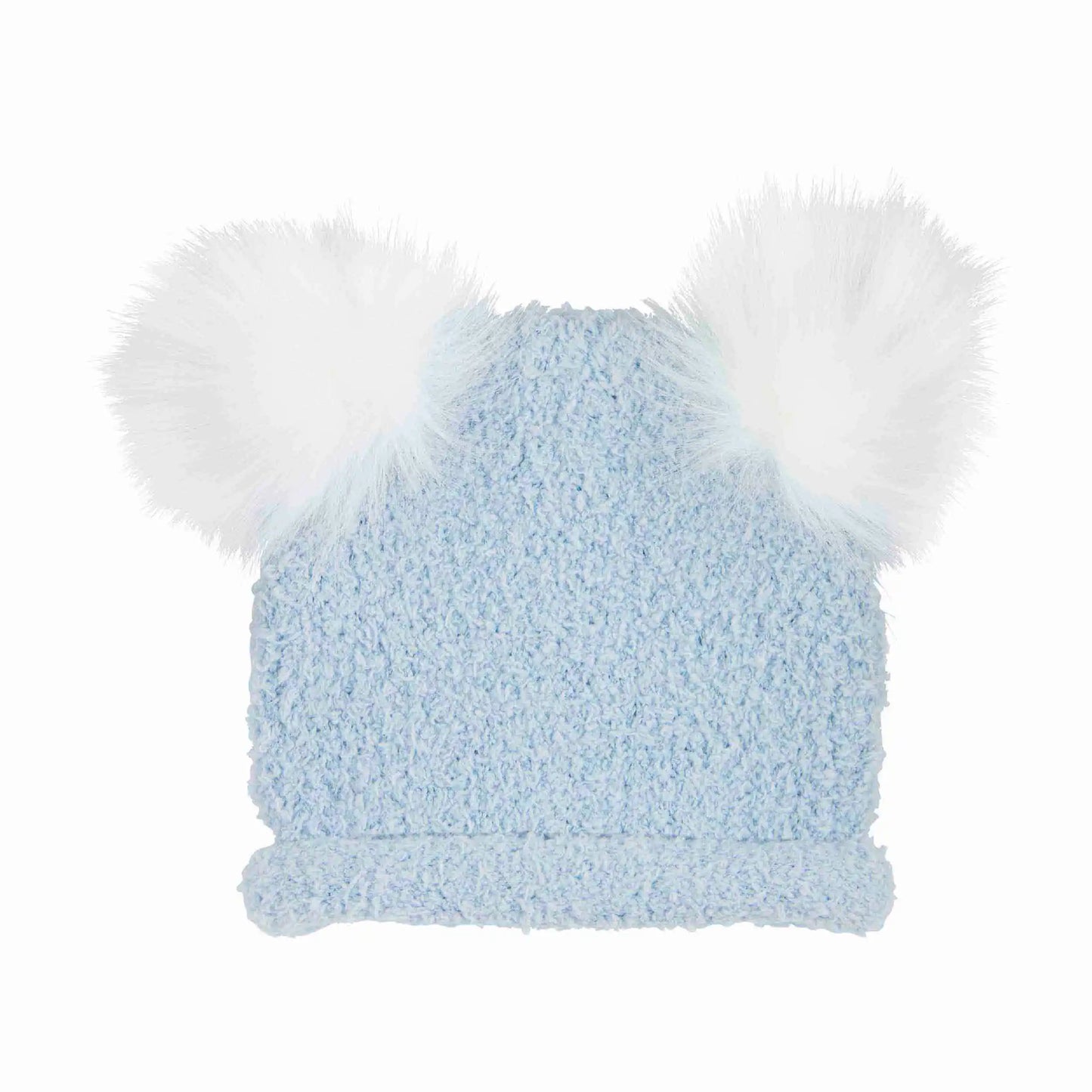 Blue Fur Pom Chenille Hat