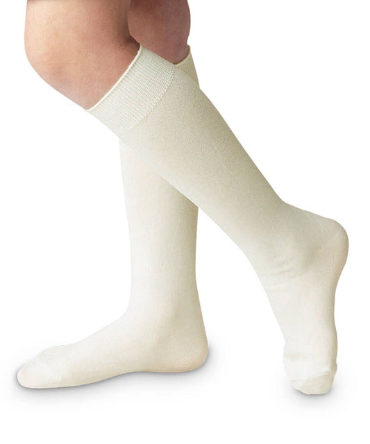 Pearl White Nylon Knee High Socks