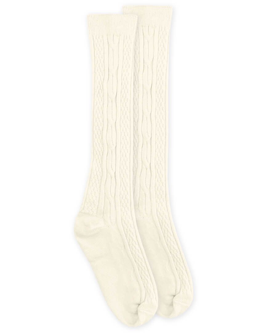 Ivory Classic Cable Knee High Sock