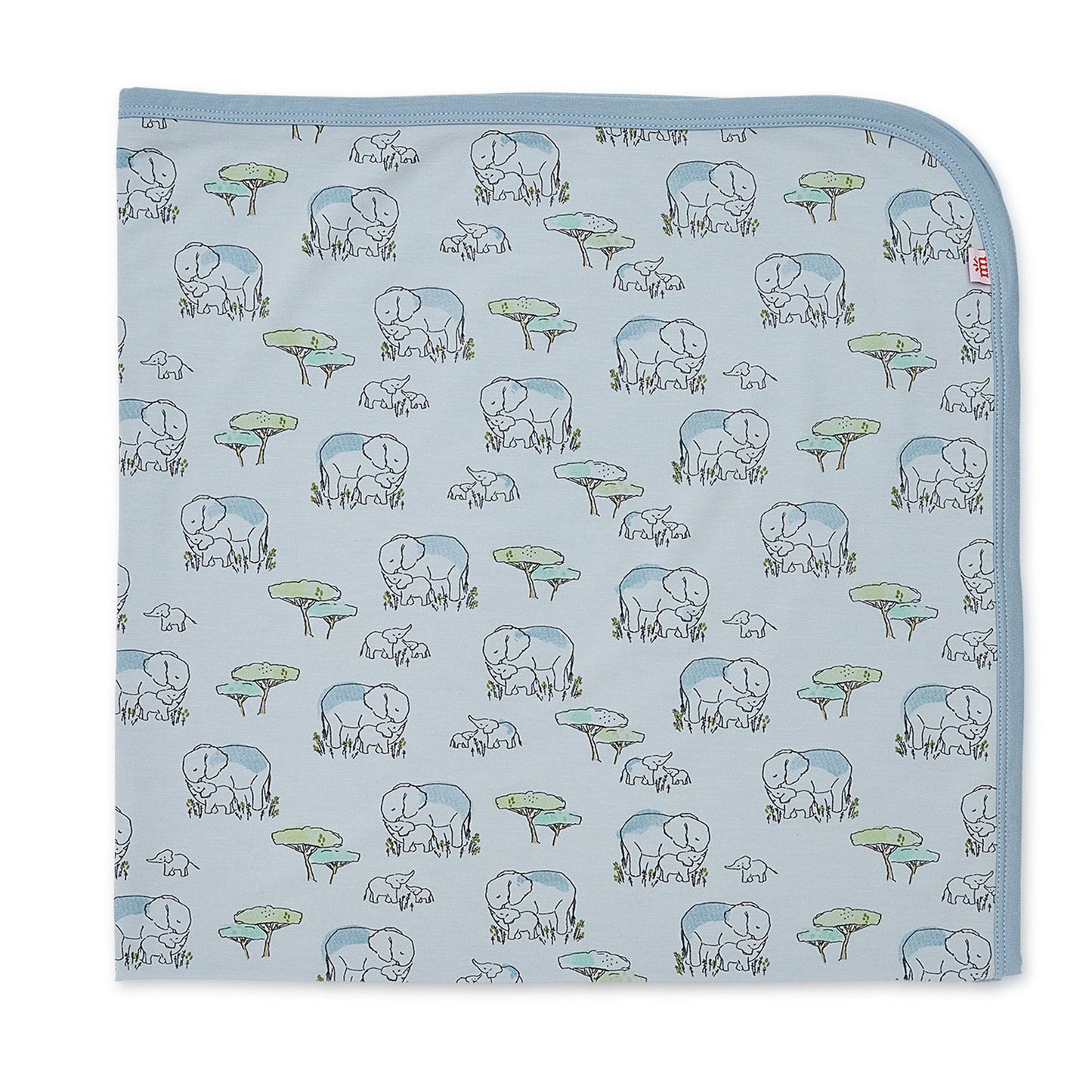 Love You A Ton Blue Swaddle Blanket