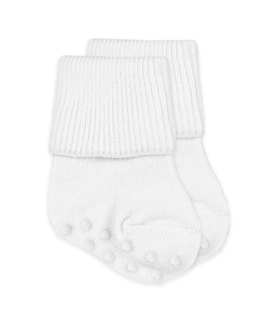 White Non Skid Organic Cuff Socks – Belli Bambini