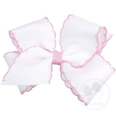 Mini King (medium) Classic Grosgrain Moonstitch Hair Bow