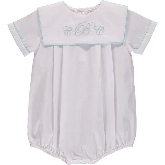 Baby Boy Monogrammable White Bubble