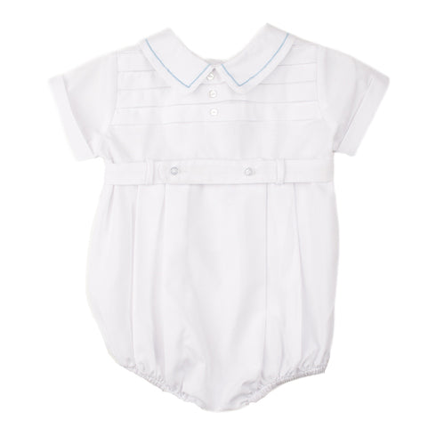 Preemie Boys Belted Creeper with Horizontal Pleat