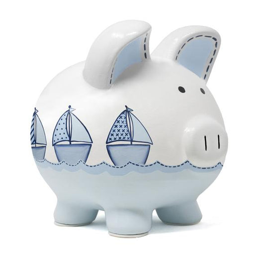 Triple Sailboat Pig Bank