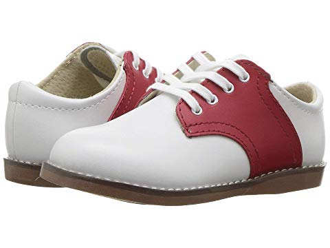 Apple Red & White Saddle Footmates Shoe