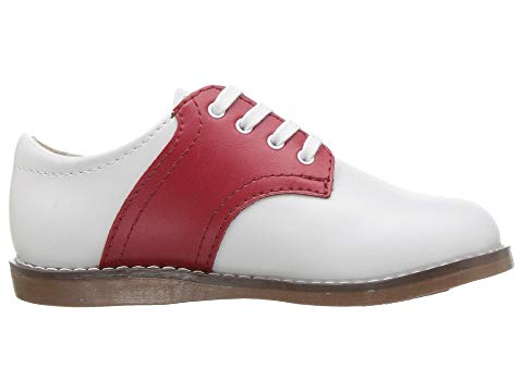 Apple Red & White Saddle Footmates Shoe