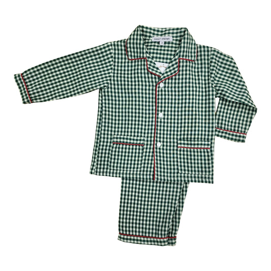 Adult Pants Green Gingham