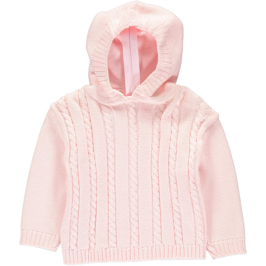 Pink Cable Zip Back Sweater