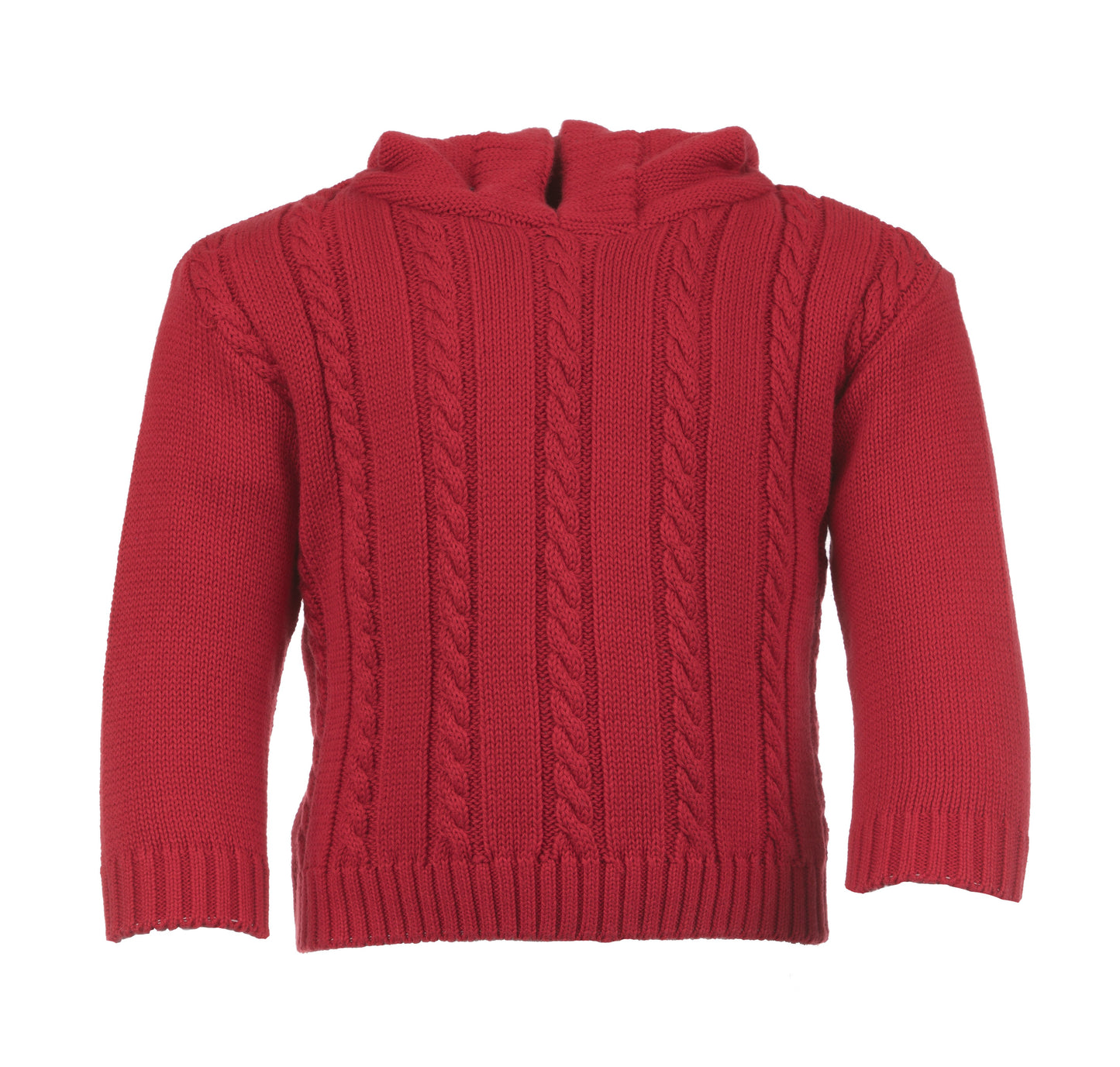 Red Cable Zip Back Sweater
