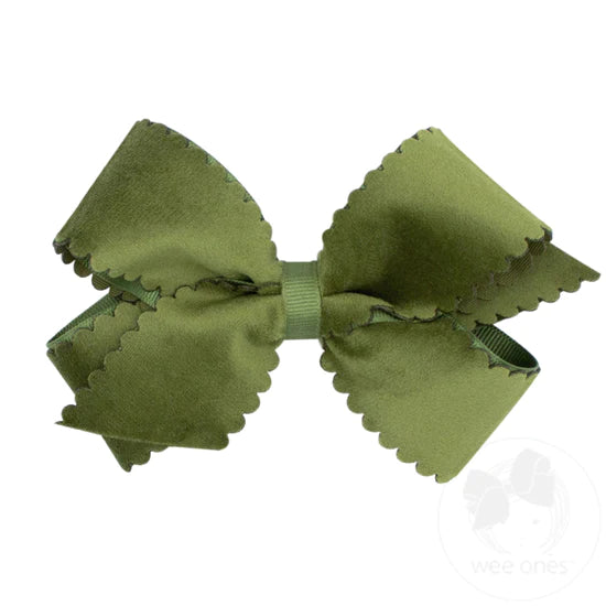 Velvet Faux Medium Scallop Bow