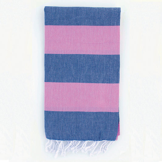 Pink Navy Cloth Turkish Towel