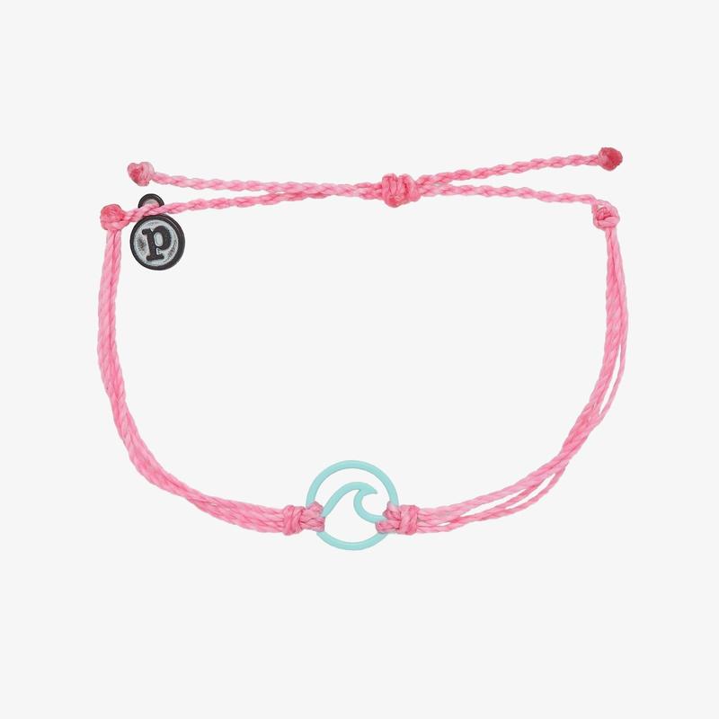 Enamel Wave Light Pink Aqua Bracelet