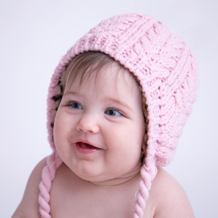 Pink Cozy Earflap Beanie Hat