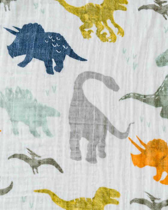 Dino Muslin Swaddle Blanket