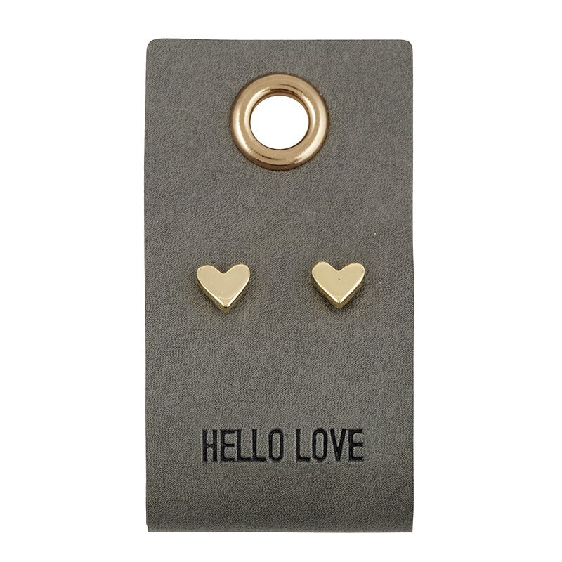 Heart Leather Tag Earrings