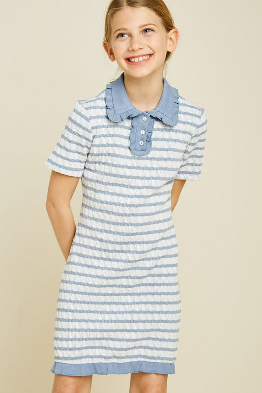 Blue Striped Mini Sweater Dress FINAL SALE