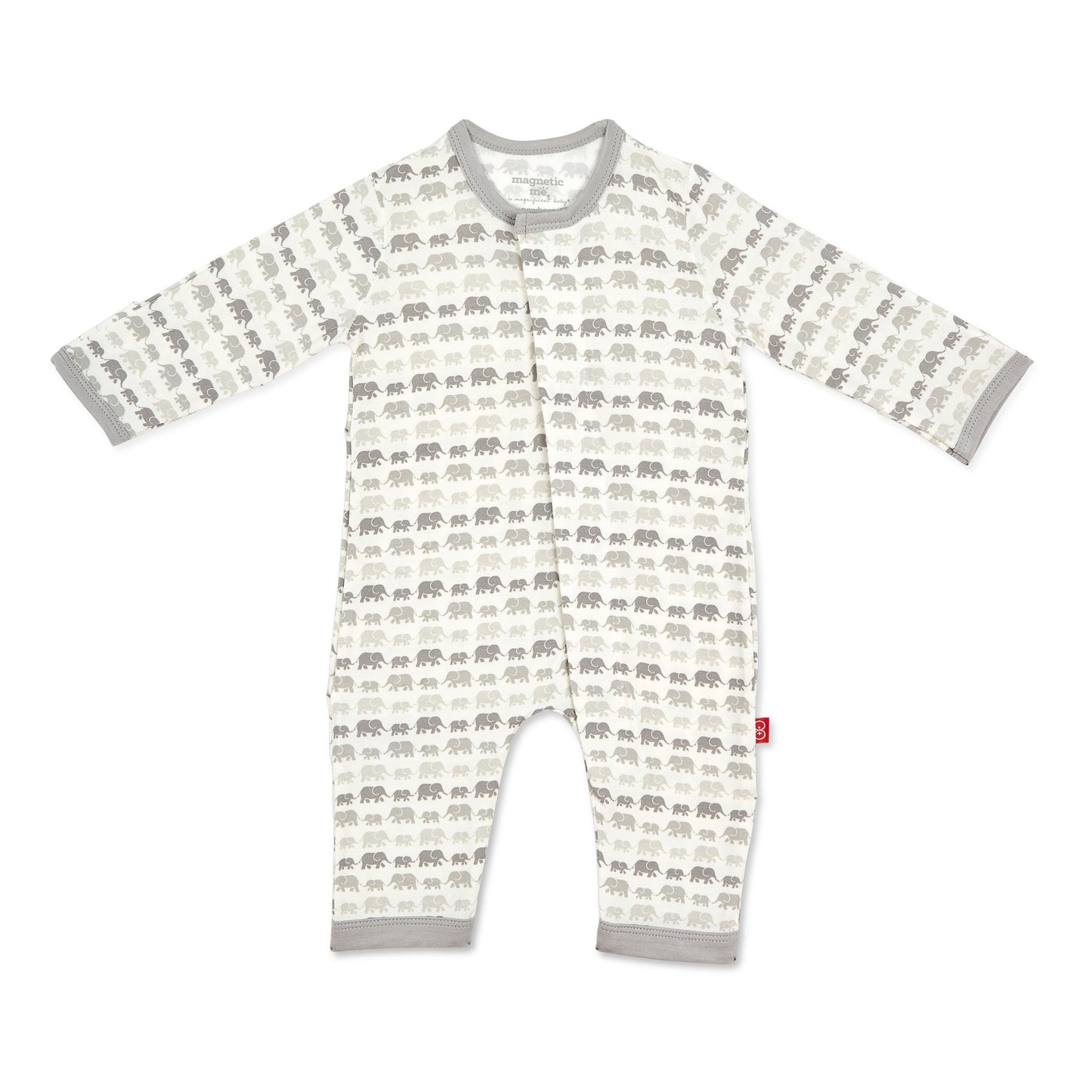 Grey Dancing Elephants Magnetic Coverall