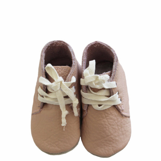 Pink Soft Sole Leather Shoes