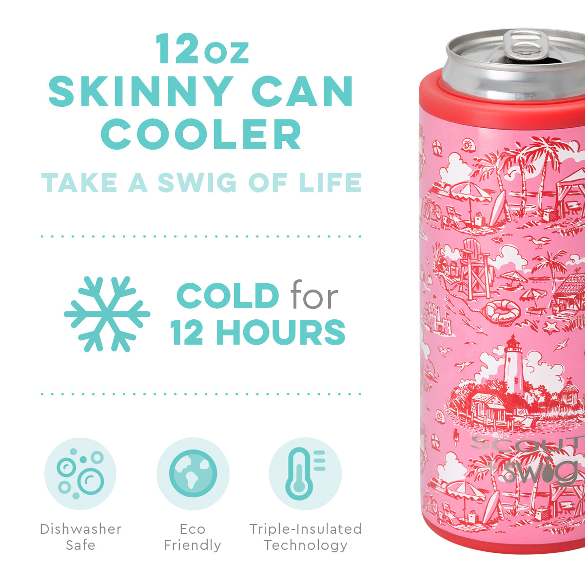 SCOUT+SWIG Beachy Keen 120z Skinny Can Cooler