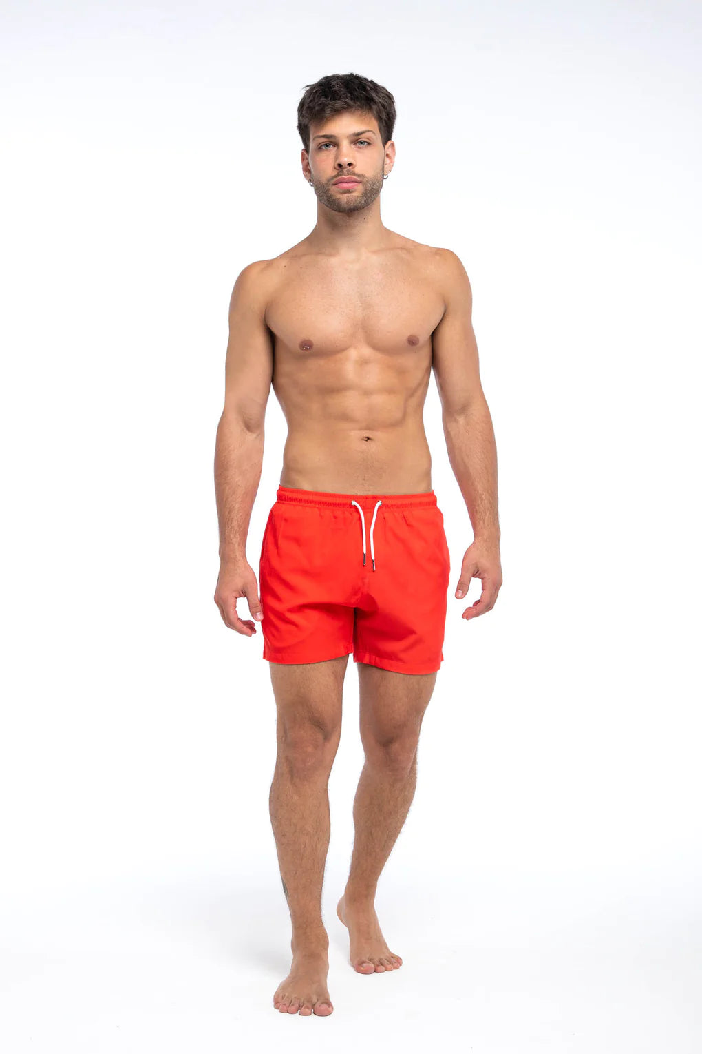 Red to Sharks Swim Trunks