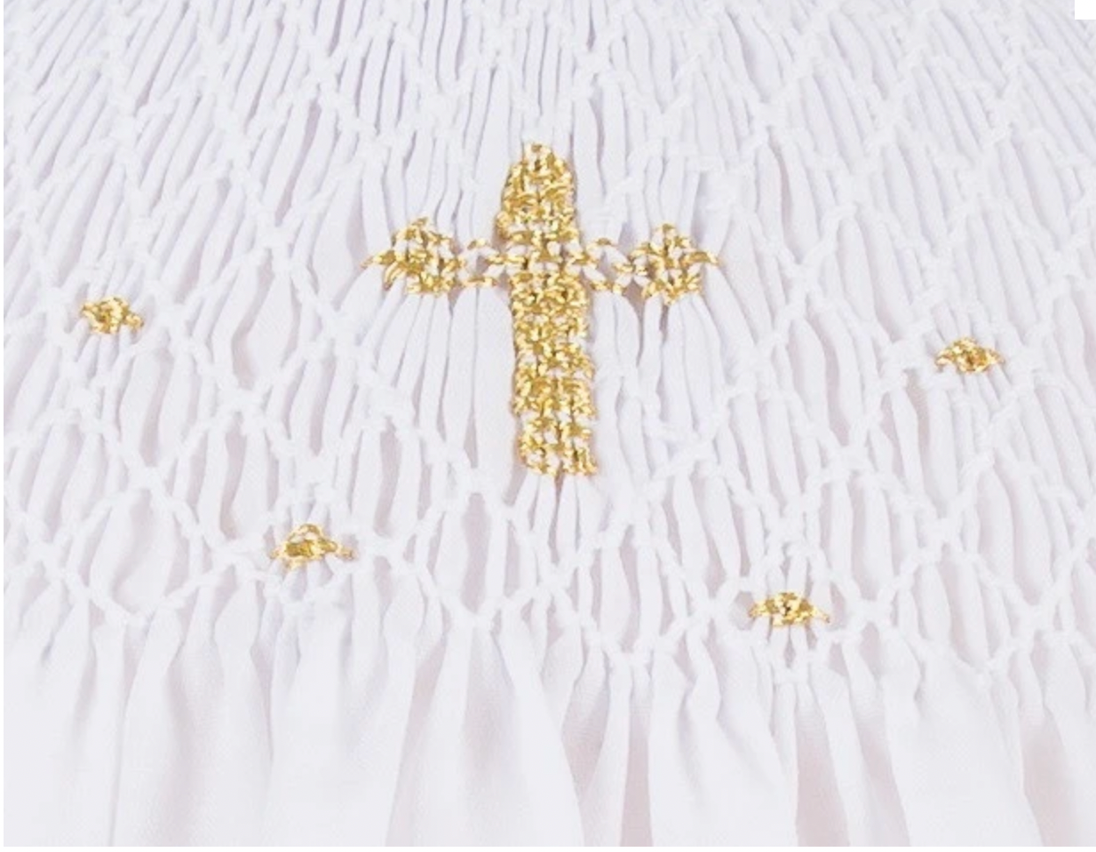 Gold Cross Bishop Dress w/Bonnet