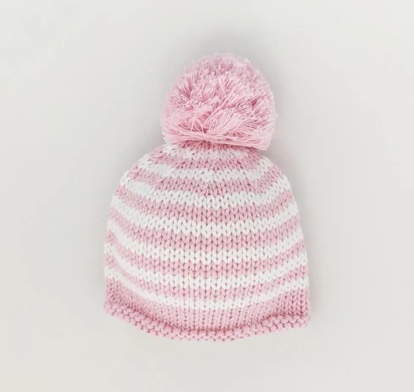 Pink Stripe Pom Hat