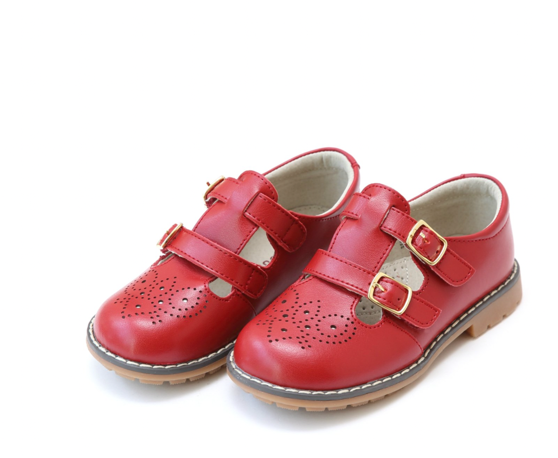 Red Beatrix English Double TStrap Leather MJ