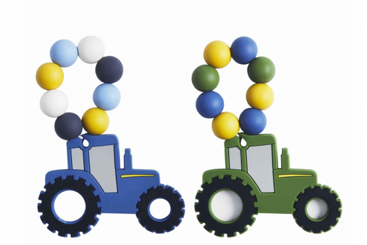 Blue Tractor Silicone Teether