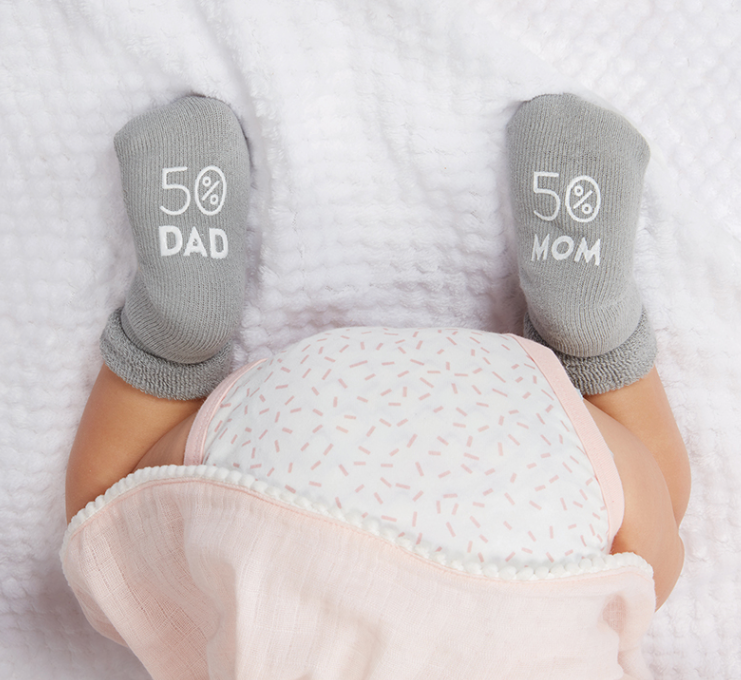50/50 Mom & Dad Gray Socks